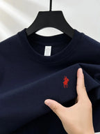 100% pure cotton short sleeve round neck men's T-shirt hot selling luxury brand summer exquisite pony embroidery breathable top - Matrix Studios