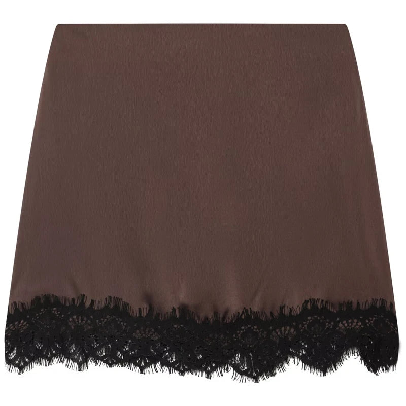 HXAO Satin Lace Skirt Shorts Women's Skirt Sexy Mini High-Waist Culottes Elegant Pencil Skirt Pant Ladies Fashion Party Culottes - Matrix-studios.com