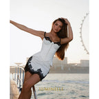 Short Women's Formal Evening Gowns Satin Mini Evening Dress for Women Spaghetti Strap Bodycon Lace Corset Gowns Customized - Matrix-studios.com