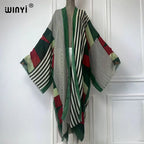 WINYI Africa Summer Fashion Kimono Maxi Dress Beach Cover Up Women Cardigan Boho Sexy Coat Geometric Print Kaftan Beach Outfits - Matrix Studios