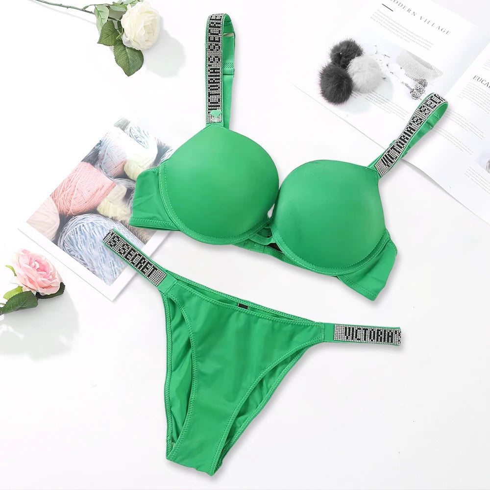 Victoria's Secret Women's Fashion Lingerie Set Sexy Breathable Soft Versatile Shapewear Sexy Lingerie Bra and Panty Set Push Up - Matrix-studios.com