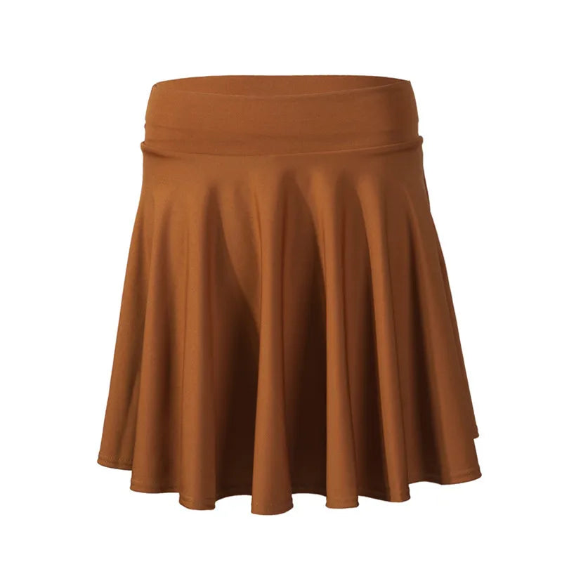 2025 Flared Skirts Women's Basic Shorts Skirt Fashion Versatile Black Casual Mini Skater Medium Pleated Fluffy Skirt Plus Size - Matrix-studios.com