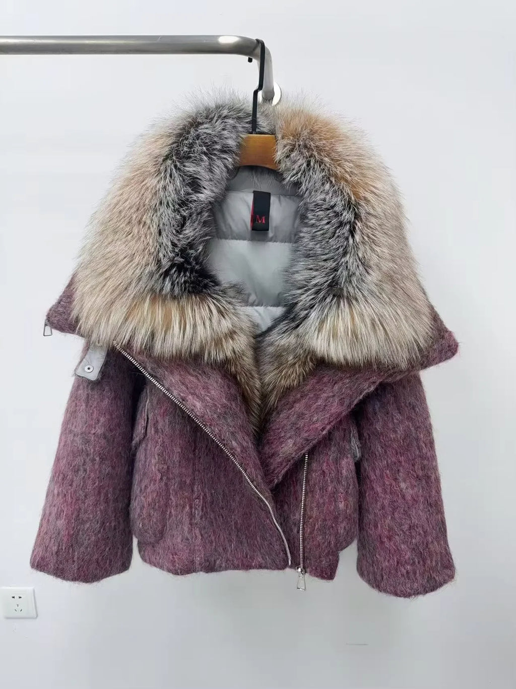 CXFS 2026 New Winter Fashion Wool Coat Splicing Down Jacket Lining With Oversized Fox Fur Collar Thick Warm Women's Coat - Matrix Studios