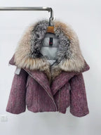CXFS 2026 New Winter Fashion Wool Coat Splicing Down Jacket Lining With Oversized Fox Fur Collar Thick Warm Women's Coat - Matrix Studios