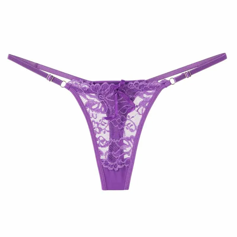 1/3pcs Sexy Lace Adjustable Thongs for Women Low Rise Hollow Out Briefs Summer Breathable Panties Perspective Lingerie - Matrix Studios
