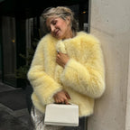 Neo Mint Cool Street Girls Winter Fashion Fluffy Fox Fur Jacket Women Casual Round Neck Faux Fur Coat Chic Thick Warm Outerwear - Matrix Studios