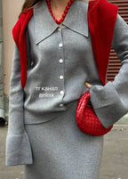 Hirsionsan Sexy Soft Elegant Vintage Women Suits 2 Pieces Female Sets Polo Neck Cardigan Sweater & Midi Dress Knitted TrackSuit - Matrix-studios.com