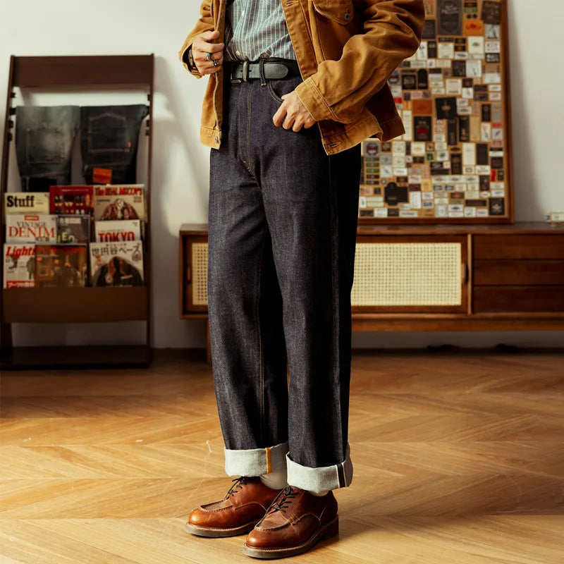 Red Tornado 55501 Relaxed Straight Fit Men's Jeans Raw Selvedge Denim Pants Amekaji - Matrix Studios