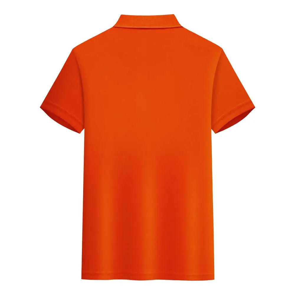 Custom Logo Lapel POLO Shirt Couple Summer Short Sleeve Moisture Transfer T Shirts Men Women Summer Simple Casual Tops - Matrix-studios.com