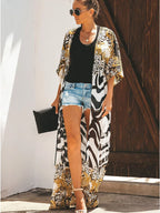 Bikini Cover Up Chiffon Beach Kimono Women Leopard Printed Long Cape for Swimsuit Tunic Summer Beach Wear Factory Supply - Matrix Studios