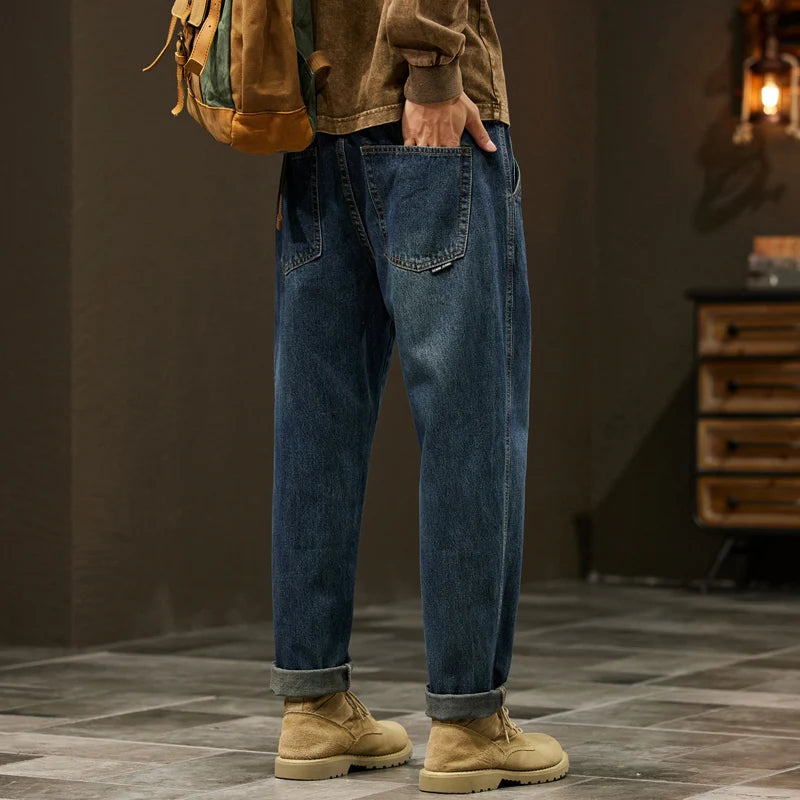 Men's 95% Cotton Jeans High Quality Loose Harem Pants Fashion Baggy Casual Outdoor Work Denim Pants Brand Men's Clothing - Matrix Studios
