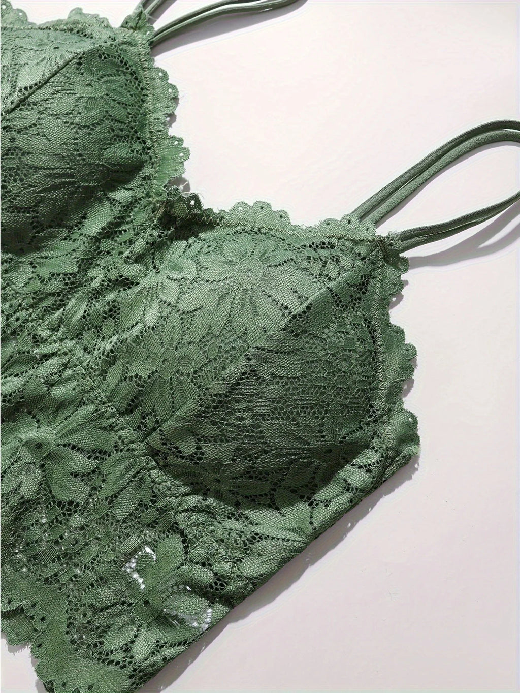 4pcs Women'S Sexy Lace Bra & Panty Set, Breathable & Comfortable, Removable Bra, Stretchy Lingerie Set - Matrix-studios.com