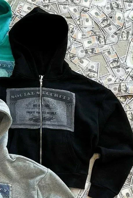 Autumn Y2K retro hoodies for men and women with printed personalized patterns Y2K style street hooded cardigan long sleeves - Matrix Studios