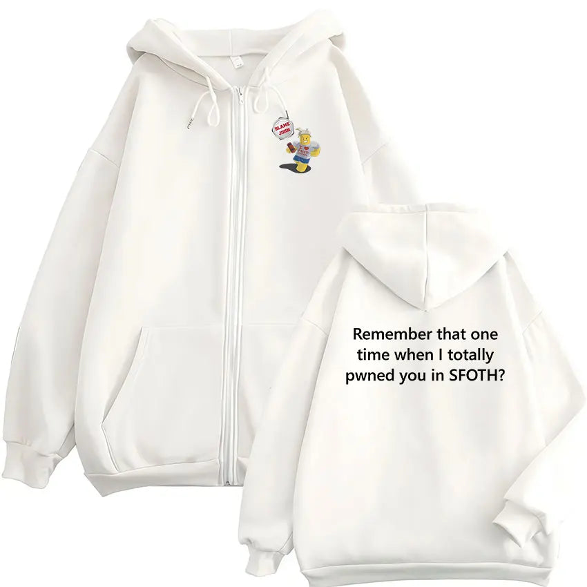 Funny Blame John Meme Zipper Hoodie Shedletsky Forsaken Fashion Autumn/Winter Sweatshirt Men Women Casual Oversized Coats Hoody - Matrix Studios