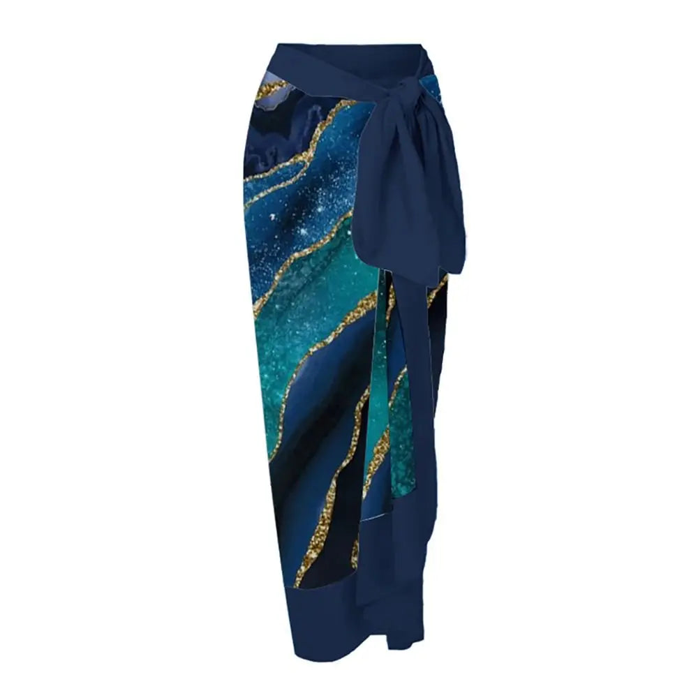 2026 New Sexy Print Retro Swimwear Beach Dress Cover Up Long Skirts Skirt Party Outfits Swimsuit Beachwear - Matrix Studios