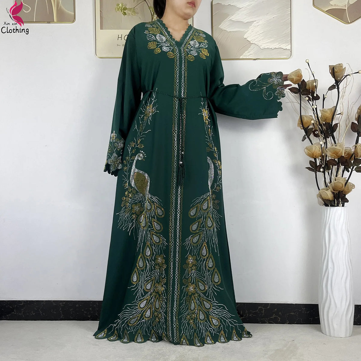 2026New Dubai Muslim Women Modest Dress Diamond Chiffon Elegant Arabic Femme Hijab African Abaya Islamic Long Sleeve Turkey Robe - Matrix-studios.com