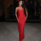 Suninheart Elegant Women 2 Piece Dress Set 2024 Strapless Bodycon Crop Top and Maxi Skirt Set Formal Wedding Guest Party Dress - Matrix-studios.com