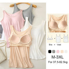 For 37-82kg Soft Modal Plus Size Tank Tops With Fixed Chest Pad For Women Integrated Wear-Free Underwear - Matrix-studios.com