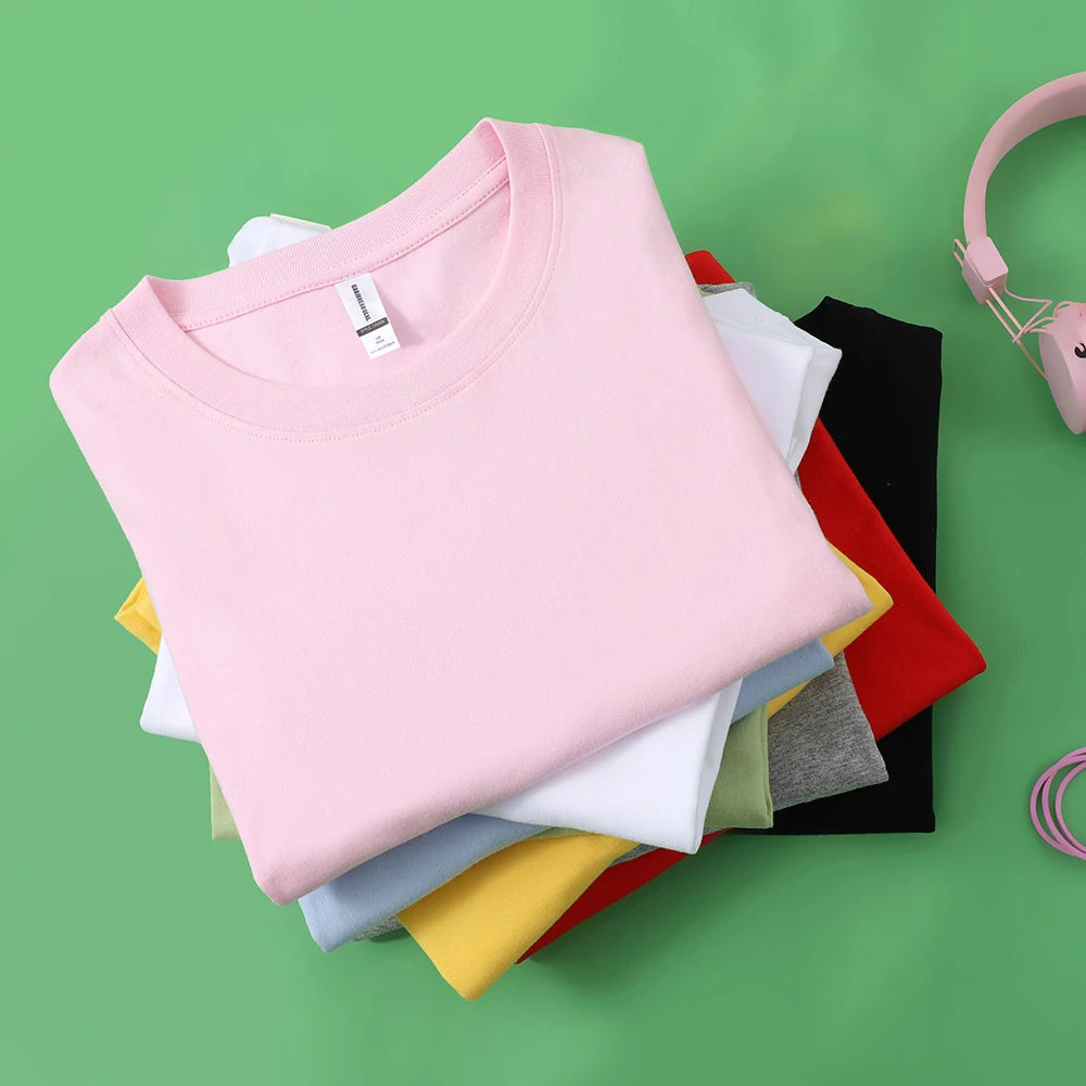 100% Cotton Solid T-shirts Women Sporty Short Sleeve Tees Fashion Casual White Black Clothing Loose O-Neck Female Summer Tops - Matrix-studios.com