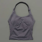 HISTELLO Sports Halter Top Seamless Longline Strappy Gym Tank Top Women Yoga Clothing Workout Fitness Sportswear Pilates Vest - Matrix-studios.com
