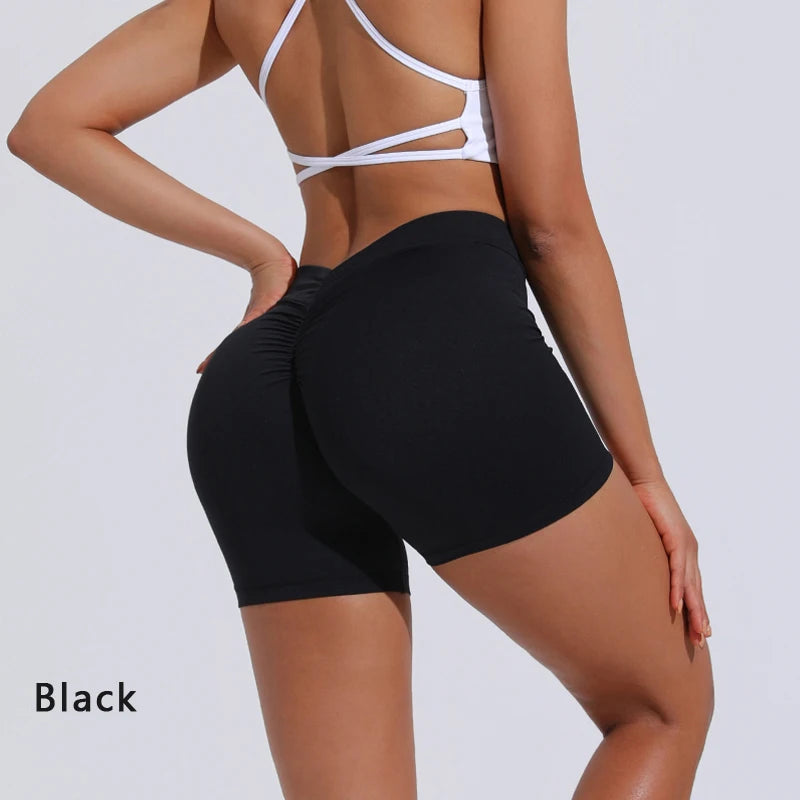 DIAS FIT JOY V-Back Shorts High Waisted Hip Lifting Yoga Shorts Women's Nylon Tight Fitting Shorts Training Sports Fitness Pants - Matrix Studios