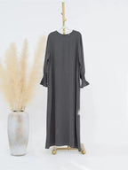 Eid Jersey Solid Modest Under Abaya Dubai 2024 Palestine Women Islamic Clothing Muslim Kaftan Inner Dresses Robe Femme Musulmane - Matrix-studios.com