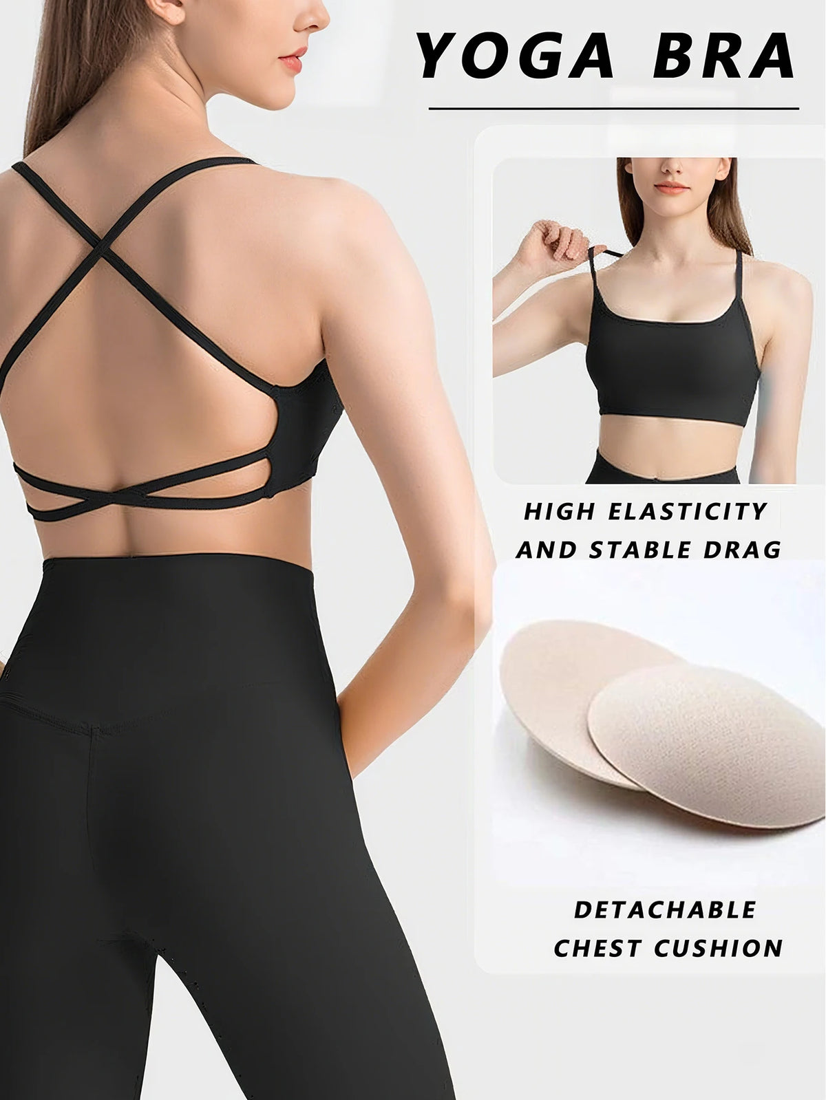 Colorful Strappy Yoga Bra with Sexy Criss Cross Back - Light Support, Quick Dry, Perfect for Summer Workout & Layering - Matrix Studios