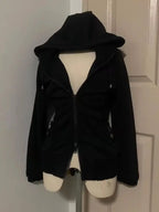 Black Fashion New Trend Women Casual Hoodie Retro Gothic Sweatshirts Hip Hop Punk Style Multifunctional High Street Cardigan