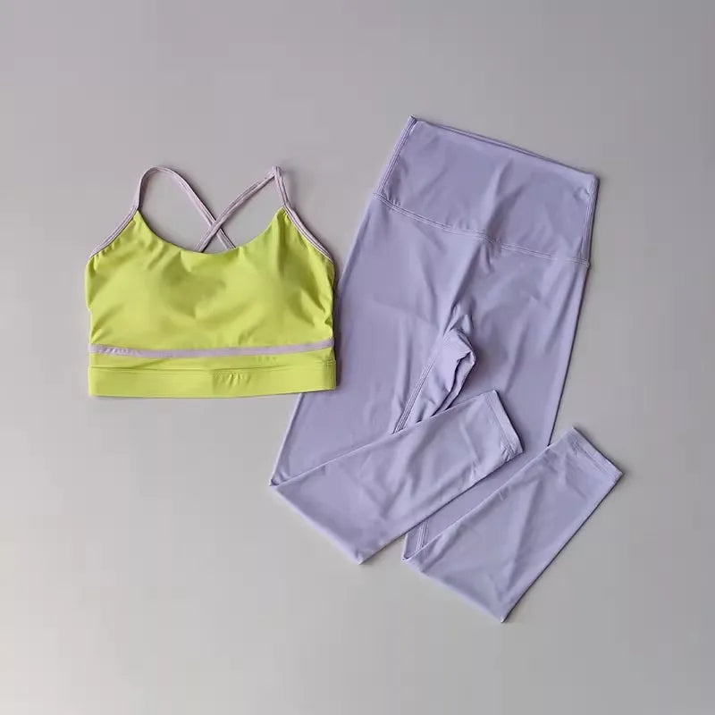 Women's Yoga Set Workout Set 2 Piece High Waist Yoga Leggings Sports Bra Gym Suit Activewear Sports Fitness Set Sports Suit - Matrix-studios.com