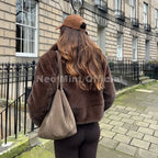 Neo Mint Cool Street Girls Fashion Brown Faux Fur Jacket Women Luxury Fake Mink Fur Coat 2025 Autumn Winter Warm Short Overcoat - Matrix Studios