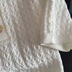 FANAN Ice Silk Polo Shirt Knitted Short Sleeve T-Shirts Lady New Chic Thin Unique Jacquard Women Tops 2025 Korean Style Clothing - Matrix-studios.com