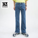 Male Japan Korea Style Vintage Denim Trousers Pant Men High Street Hip Hop Casual Hole Small Flare Jeans Pant - Matrix Studios