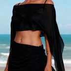 Women Summer Sexy See Through Swimsuits Cover-ups Fashion Solid Asymmetrical Bikini Beach Cover Ups Beach Tunics Tops - Matrix Studios