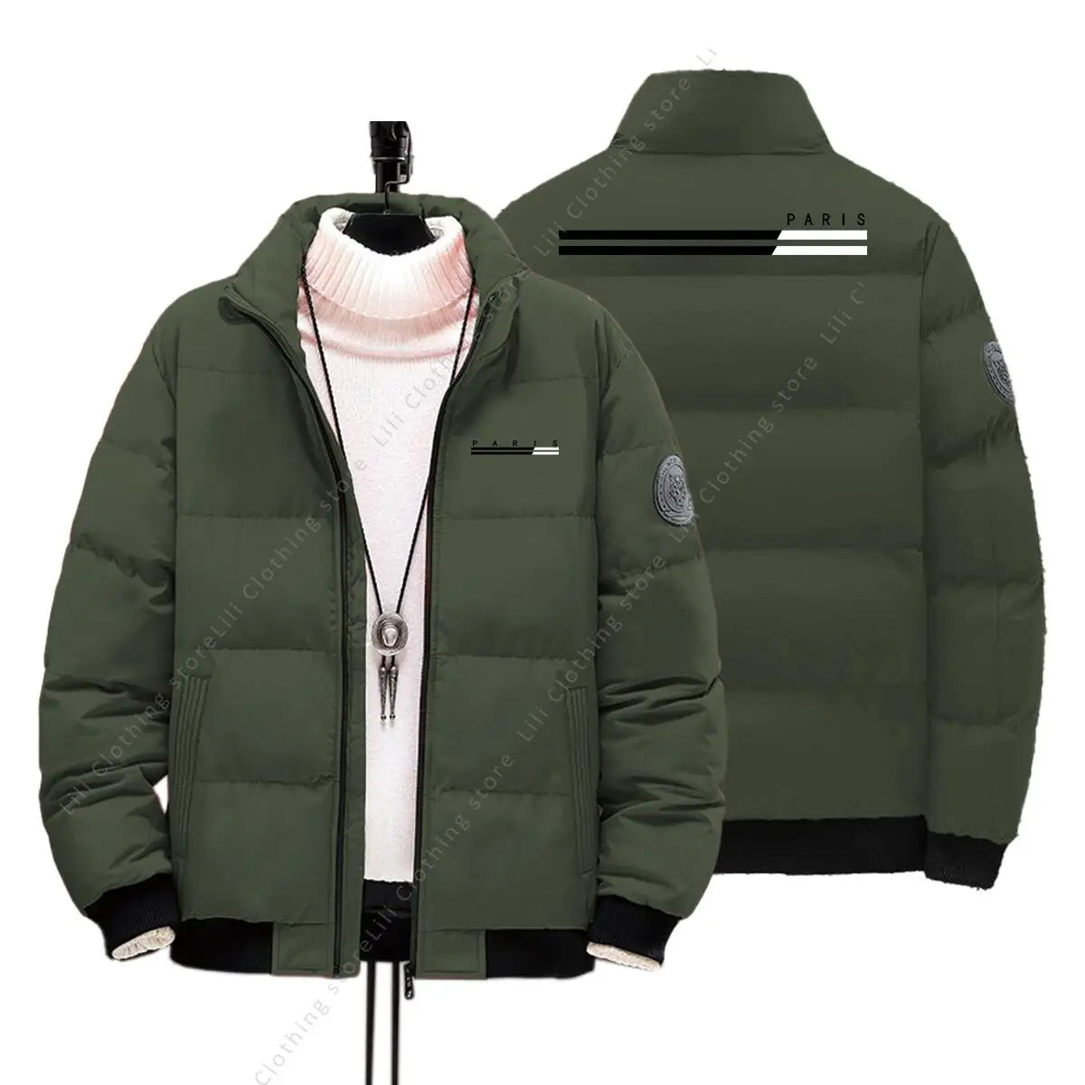 PARIS Graphic Letter Down Jackets Mens Winter Jackets Thick Warm Parkas Coats Clothing Fashion Men Puffer Jacket True to Size - Matrix Studios