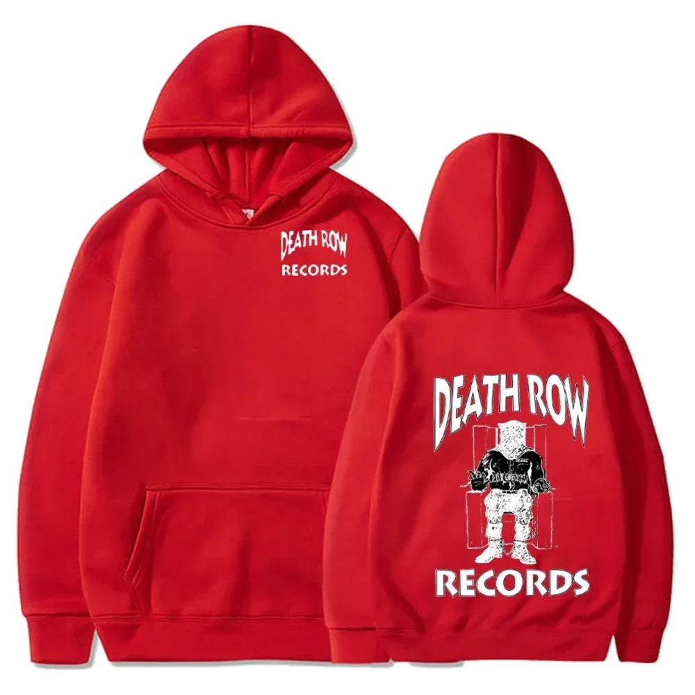 Death Row Records Hoodies Spring Autumn Fleece Hoodie Pullover Fashion Men Women Loose Hooded Sweatshirts Hip Hop Streetwear Top - Matrix Studios