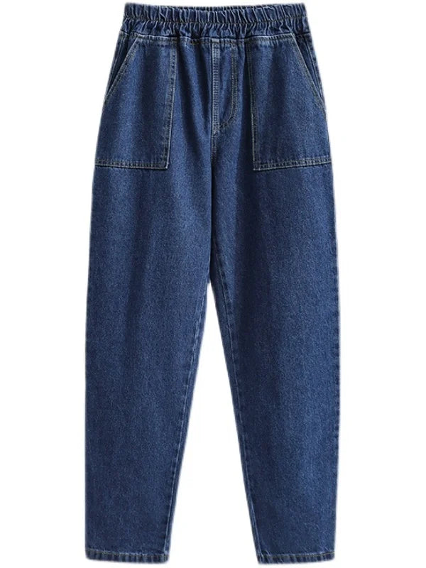 plus Size Denim Trousers High Waist Straight Leg Women's Spring Faion Slimming Long Pants Casual Harajuku Sle Jeans - Matrix-studios.com