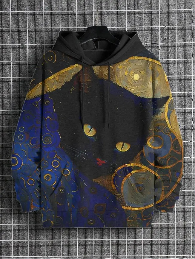 2026 Men's Hoodies Funny Cat Dinosaur UFO Art 3D Printed Cartoon Sweatshirt Men Women Tracksuit Oversized Casual Street Y2k Coat - Matrix Studios