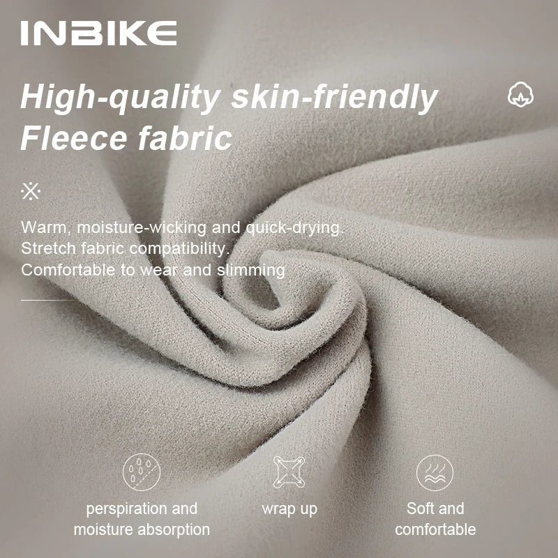 INBIKE Warm Thermal Cycling Jersey Set for Women Comfortable Fleece Road Bike Bib Pants Windproof Road MTB Clothing with Pockets - Matrix-studios.com
