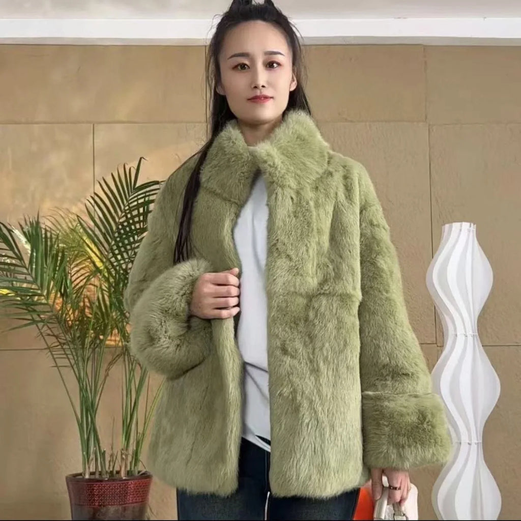 Fancy Rani Real Fur Coat Women Natural Rabbit Winter Jacket Leather And Fur Women's Long Clothing Female Outerwears With 2025 - Matrix Studios