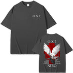 Rapper Niro OX7 Album Graphic T-shirt Men Women Hip Hop Fashion Pop Music T-shirts Male Casual Cotton Vintage T Shirt Streetwear