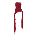 Sexy Off Shoulder New Tank Tops Fashion Women Spring Summer Sleeveless High Street Chest Warp Crop Top Casual Tassel Y2K Tees - Matrix-studios.com