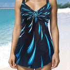 Plus Size Women's Bikini Set Digital Print Tankini Swimsuit Dress Sexy Split Design Large Size Swimming Costume Female - Matrix-studios.com