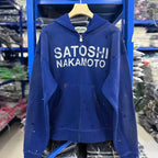 26FW Satoshi Nakamoto Zip Up Hoodie Vintage Distressed High Street Worn Out Print Men Women Hooded Pullover Real Photo - Matrix-studios.com
