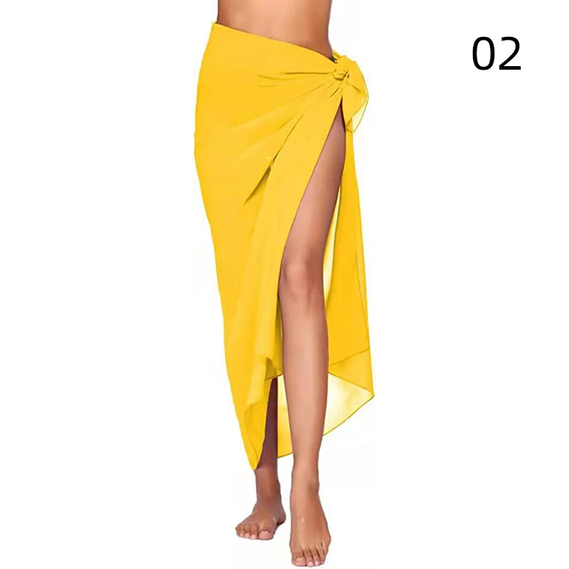 Summer Sexy Beach Skirts Women Beach Wear Chiffon Beach Wrap Skirt Towel Long Sarong Cover Up Sexy Bikini Scarf - Matrix Studios