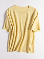 SuyaDream, 100%Merino Wool Pullovers for Woman, Round Neck, Short Sleeved Sweaters, 2025 Fall Winter Soft Warm Top, Pink, Olive - Matrix Studios