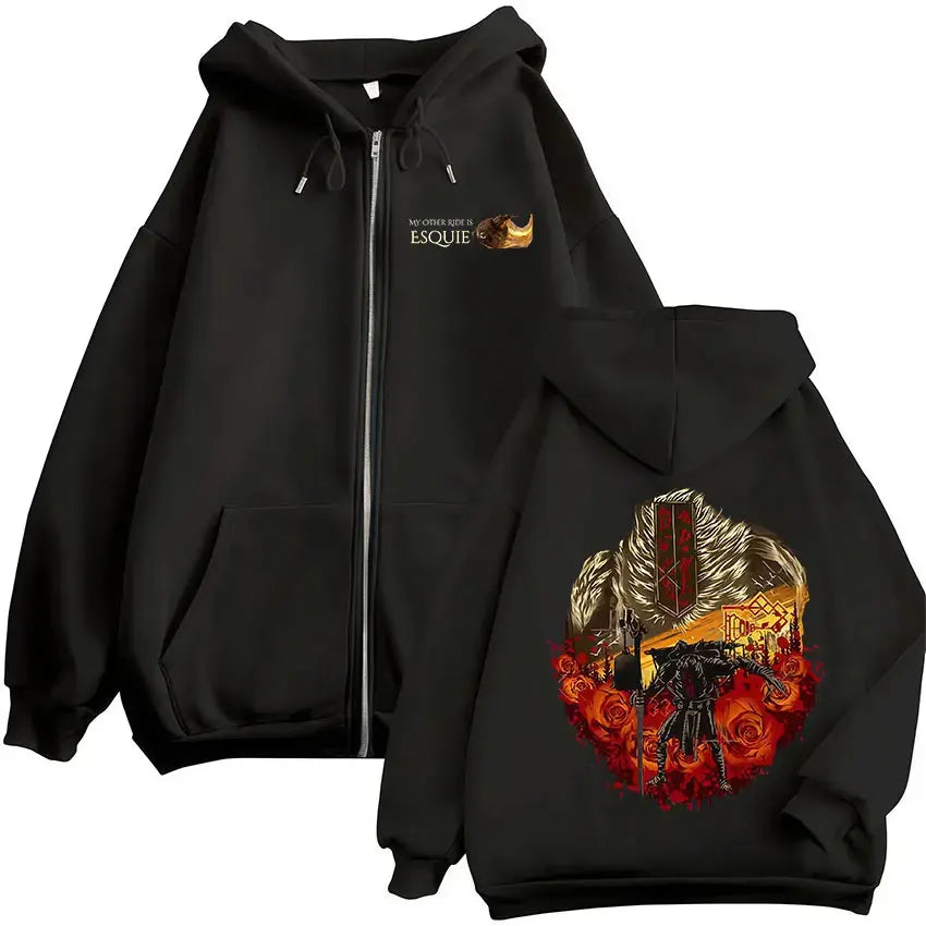 Game Esquie Clair Obscur Expedition 33 Jacket Hoody Unisex Vintage Oversized Zip Up Sweatshirt High Quality Fleece Zipper Hoodie - Matrix Studios