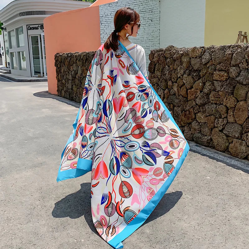 140x180cm Celebrity With The Same Cover-Ups Women Large Beach Dress Bikini Bathing Swimwear Sunburn Protection Sarong Wrap Scarf - Matrix Studios