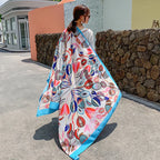 140x180cm Celebrity With The Same Cover-Ups Women Large Beach Dress Bikini Bathing Swimwear Sunburn Protection Sarong Wrap Scarf - Matrix Studios