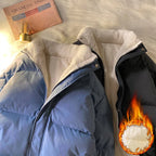 Warm Fleece Winter Lined Puffer Jackets Men Thick Parkas Casual Man Padded Down Outwear Zipper Long Sleeve Outdoor Couple Coat - Matrix Studios