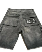 American New Retro Letter Embroidery Tooling Denim Shorts Trend Gothic Y2K Harajuku Hip-hop Loose Sports Shorts Street clothes